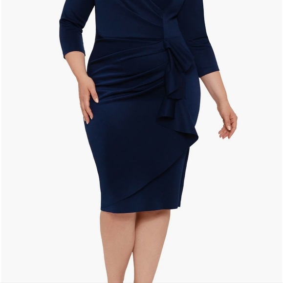 NWOT Xscape Blue Evening Dress - Picture 5 of 6